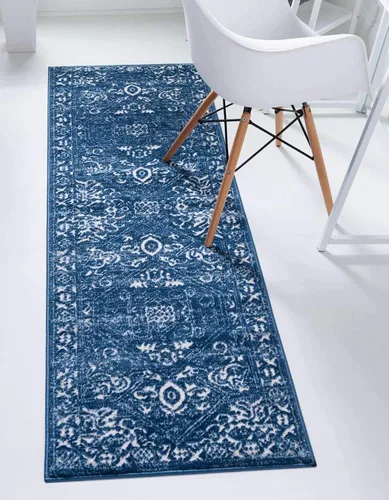 Vista 16 de Unique Loom Boston Collection - Alfombra de área con medallón (2 x 8 pies, color blanco y gris)
