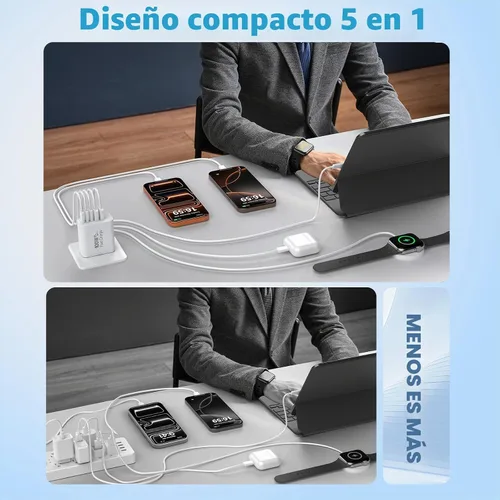 Vista 7 de Bloques de carga USB C, cargador súper rápido USB tipo C para iPhone 18 Pro 2-Blanco