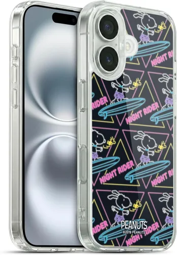 Vista 128 de Head Case Designs Funda de gel suave con licencia oficial de Peanuts Tropical Surf Snoopy Aloha Disco compatible con Apple iPhone 13 Mini Surf