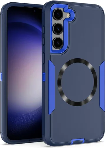 Vista 24 de Funda diseñada para Samsung Galaxy S22 Ultra, magnética, protección contra caídas de servicio pesado, protección de doble capa, compatible