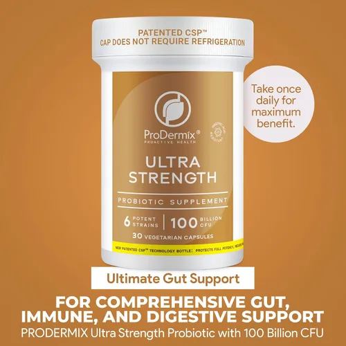 Vista 3 de Probiótico ultra fuerte para hombres y mujeres que apoya la salud intestinal, inmunológica, digestiva y del colon, 6 cepas potentes, 100 mil