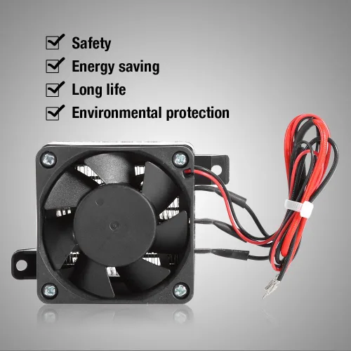Vista 3 de Calentador de aire PTC, calentador de ventilador de automóvil de 100 W, 12 V, temperatura constante, calentador de ventilador eléctrico