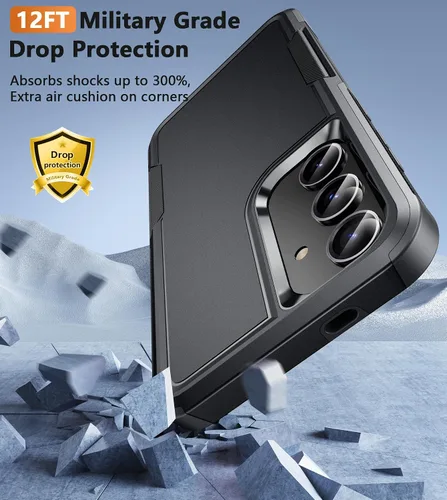 Vista 4 de FNTCASE Funda para Samsung Galaxy S24: funda protectora de doble capa a prueba de golpes para teléfono celular Protección a prueba de caídas