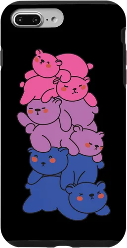 Vista 9 de Funda con diseño de oso LGBTQ para iPhone 15 con bandera bi