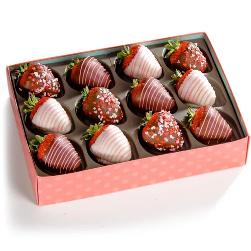 Vista 4 de A Gift Inside The Original Love Berries - Fresas bañadas en chocolate - 12 bayas