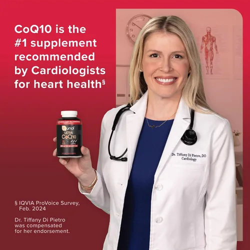 Vista 10 de Qunol CoQ10 200 mg Gomitas Blandas, Suplemento de Coenzima Q10 de Fuerza Extra y Ultra Alta Absorción, Suplemento Recomendado por el #1 Cardiólogo