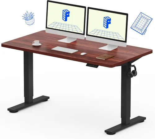 Vista 17 de FLEXISPOT EN1 - Escritorio de pie de una pieza, 40"x24" de escritorio sin costuras, eléctrico, altura ajustable para oficina en casa, salas de Negro