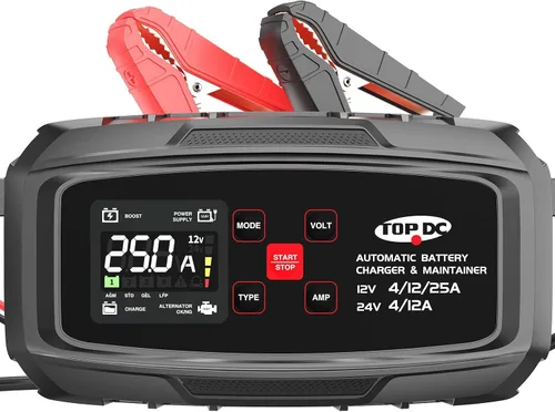Vista 12 de TOPDC Cargador de batería automático de 2 bancos 4A, 6V/12V, 2A por canal