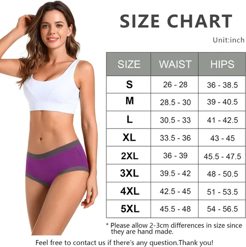 Vista 7 de ANNYISON Ropa interior para mujer, cintura alta, cobertura completa, calzones coloridos de algodón para mujer