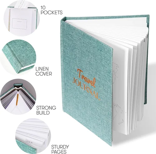 Vista 4 de Cosmo JR Diario de viaje y cuaderno de viajeros para registrar viajes y recuerdos. Diario de viaje para mujeres y hombres. Regalos de viaje