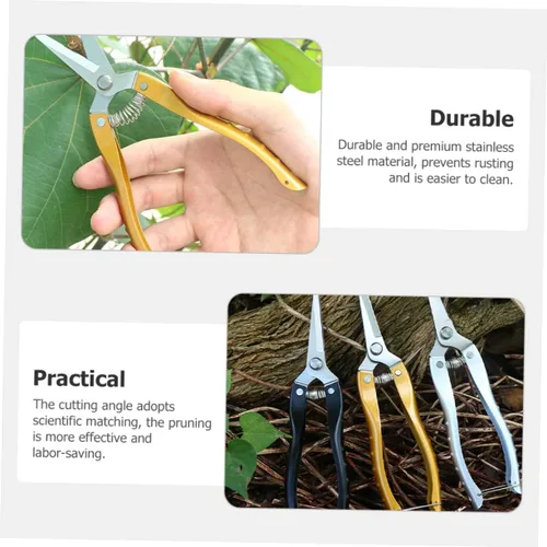 Vista 6 de Uonlytech Tijeras de jardín 2 unids cortador de flores de poda de acero inoxidable resistente para jardinería