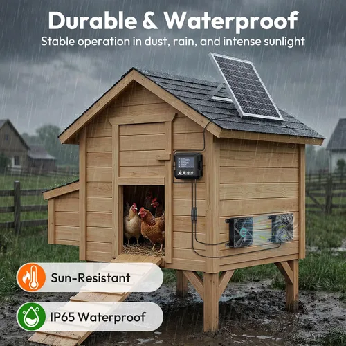 Vista 11 de Ventilador accionado solar con batería de 7500 mAh, ventilador de escape