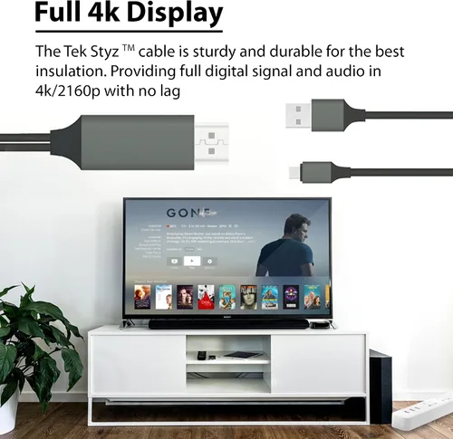 Vista 2 de PRO USB-C HDMI compatible con Your Nothing Ear 1 a 4k con puerto de alimentación, cable de 6 pies a 2160p a 60Hz, cable de 6 pies/6.6 ft