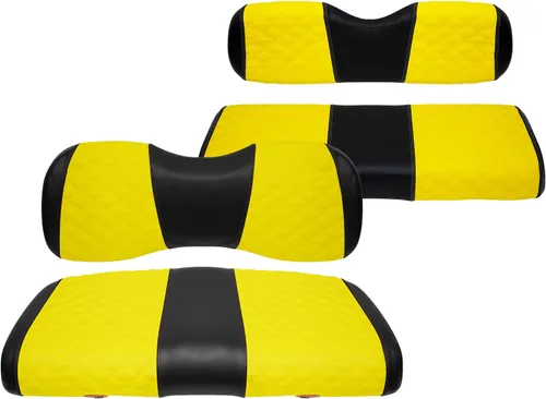 Vista 19 de Fundas de Asiento de Carrito de Golf Delanteras y Traseras Impermeables y Resistentes al Sol de Cuero Vinílico de Grado Marino Accesorios de Negro