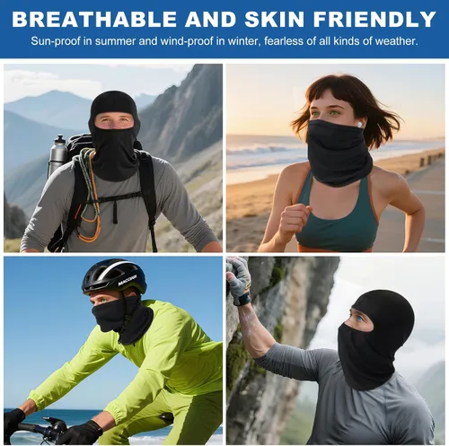 Vista 3 de Ski Mask, Balaclava & Neck Gaiter Face Mask for Men and Women, Face Cover for Cycling, Hiking, Traveling