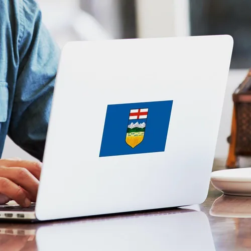 Vista 3 de CafePress Adhesivo rectangular con bandera de Canadá de Alberta para parachoques