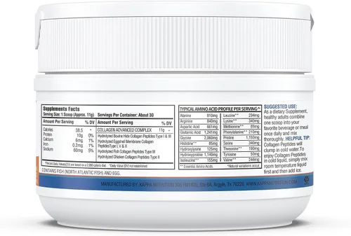 Vista 2 de KAPPA NUTRITION Péptidos de colágeno en polvo, complejo avanzado multicolágeno 5 en 1 con péptidos de colágeno hidrolizados, soporta la piel