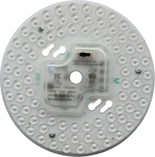 Vista 8 de Ventilador de techo LED regulable de 18 W, luz de montaje empotrado, kit de reacondicionamiento del motor, bombilla fluorescente circular de panel