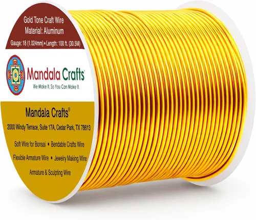 Vista 345 de Mandala Crafts - Alambre de aluminio anodizado de calibre 22 para hacer joyas - 137.2 m de alambre flexible surtido y coloreado - Doble para bonsái