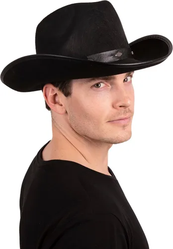 Vista 3 de Sombrero de fieltro Kangaroo de vaquero con tachas, Estándar, Negro