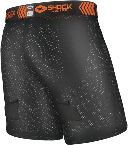 Vista 2 de Shock Doctor Pantalones cortos de hockey sueltos para hombre con copa BioFlex incluida, adultos, jóvenes, niños