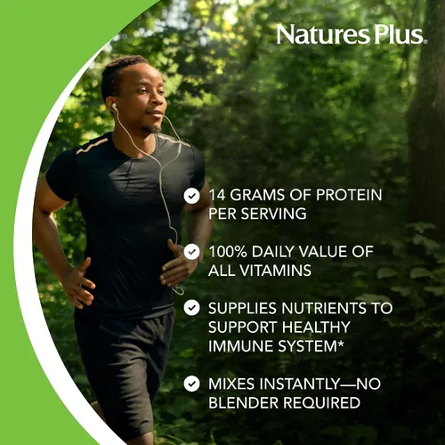Vista 4 de NaturesPlus SPIRU-TEIN Simply Natural Chocolate original, 0.81 libras, batido de proteínas a base de plantas sin azúcar, sin OMG, vegetariano, sin