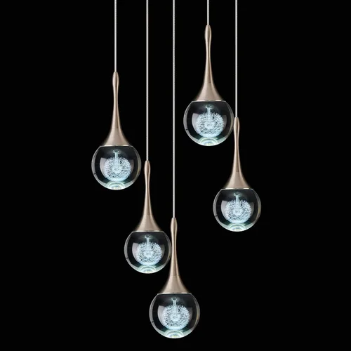 Vista 14 de Lámpara colgante LED moderna para isla de cocina, iluminación colgante de techo de cristal de lágrima dorada regulable para comedor, dormitorio