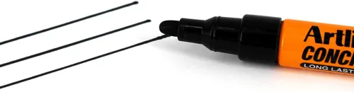 Vista 5 de Artline Marcadores permanentes profesionales de hormigón con punta de bala duradera de 0.059 in, resistentes e ideales para superficies rugosas