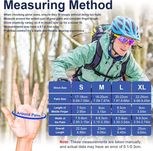 Vista 9 de Guantes de invierno, guantes antideslizantes para pantalla táctil, guantes de ciclismo resistentes al viento, guantes térmicos para clima frío