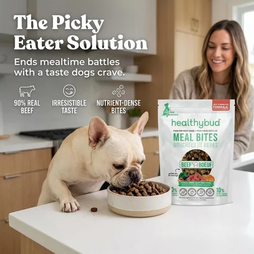 Vista 4 de healthybud Alimento crudo para perros, mordeduras de carne liofilizadas, alimento para cachorros sin granos, grado humano, alto contenido