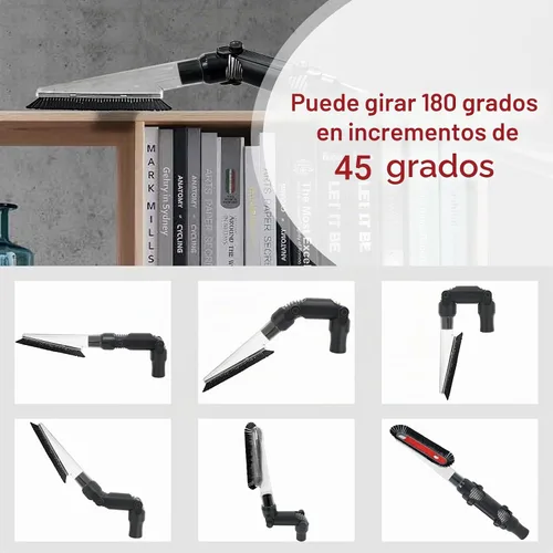 Vista 3 de EZ SPARES Kit de cepillo de polvo multiángulo de 1.260 in, bloqueo de 180° Negro