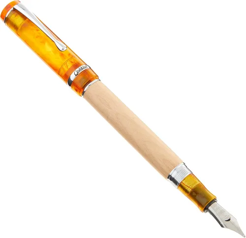 Vista 12 de Conklin Duragraph - Pluma estilográfica ámbar, punta media de oro macizo de 14 quilates, elegante herramienta de escritura con acabado ámbar cálido