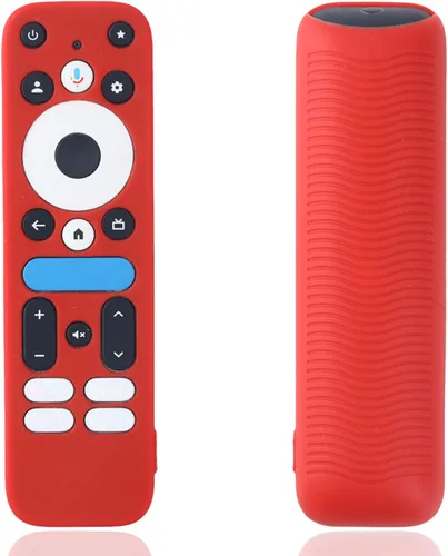 Vista 10 de Funda protectora de silicona azul con correa para 2025 Onn Google TV Box 4K pro Remote, a prueba de golpes, cubierta antisuciedad para controlador