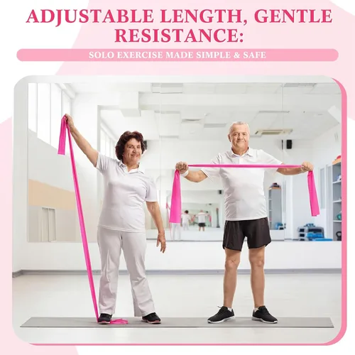 Vista 6 de Paquete de 3 bandas de resistencia de 8 yardas, sin látex, bandas elásticas de ejercicio para terapia física para mujeres y hombres, entrenamiento