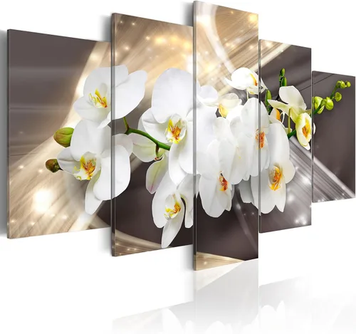 Vista 18 de Lienzo decorativo con impresión artística de diseño de orquídea de Artgeist Orquídea #01