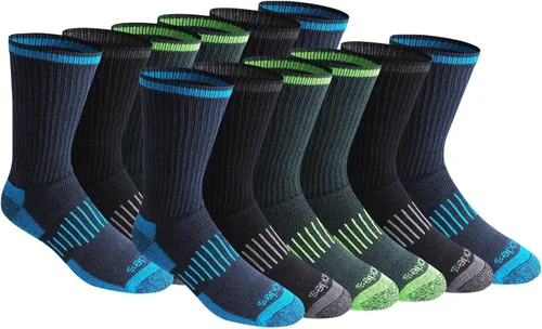 Vista 21 de Dickies Men's Dri-tech Original Moisture Control Crew Socks, Available in M-xxl (6, 12, 18 Pairs)