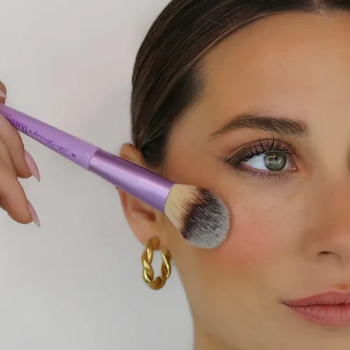 Vista 3 de Trademark Beauty The Essentials - Colección de brochas de maquillaje, cerdas sintéticas, mezcla, sombreado, contorno, lavanda, juego de 12 piezas