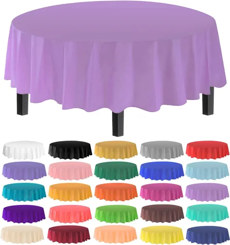 Vista 44 de allgala Juego de 12 manteles de plástico premium para mesa, desechables - 54 x 108 pulgadas - Impermeable, resistente a manchas, fácil de limpiar