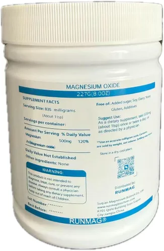 Vista 4 de Polvo de grado alimenticio de óxido de magnesio puro, 17.64 oz