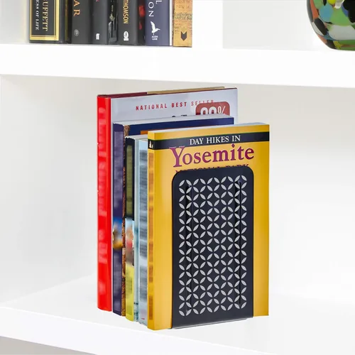 Vista 6 de Acrimet Sujetalibros para estantes, soporte antideslizante para libros, extremos de metal de acero resistente para el hogar, biblioteca, 6 7/8
