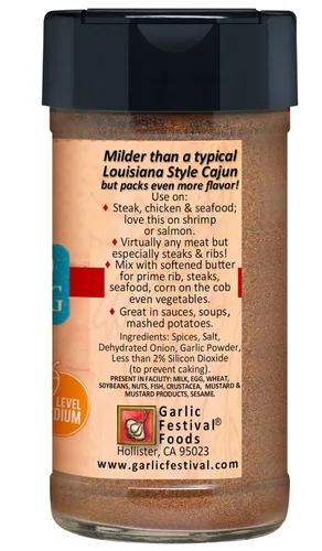 Vista 3 de Garlic Festival Foods California Cajún Ajo Condimento 2.3 oz.