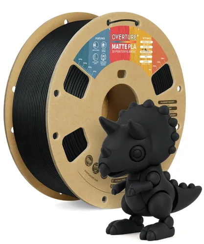 Vista 45 de OVERTURE - Filamento de fibra de carbono PLA para impresora 3D de 1.75 mm, carrete de cartón PLA de 2.2 libras, precisión dimensional +/- 0.02 mm