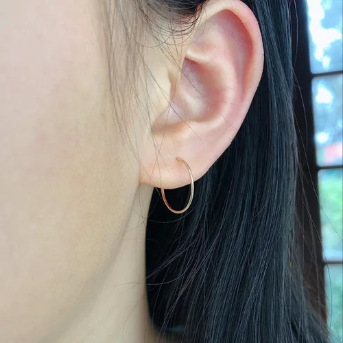 Vista 94 de Small Gold or Sterling Silver Huggie Hoop Earrings for Women Cartilage Nose Helix Tragus