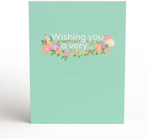 Vista 3 de Lovepop Delicate Floral Happy Birthday Basket Pop-Up Card for Her and Him - 3D Greeting Cards for Boys, Girls, Men, Women - 5.9" x 4.5" Paperpop