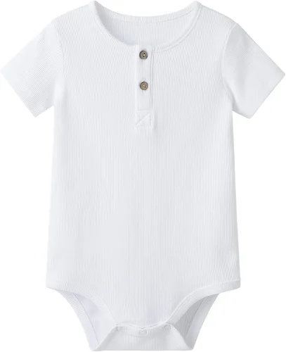 Vista 25 de pureborn Mameluco/Body de Algodón Súper Suave para Bebés Niños y Niñas de 0-24 Meses OEKO-TEX Certified, Cotton, Viscose from Bamboo, Snap Closure