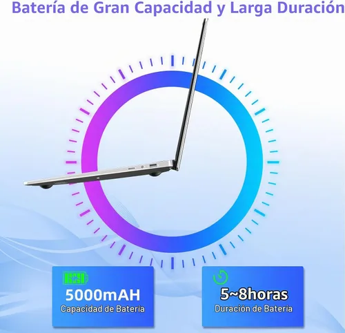 Vista 5 de Computadora portátil de 15.6 pulgadas, 4 GB DDR4 128 GB SSD, computadora portátil con procesador Intel Celeron Quad Core, gráficos Intel UHD 600