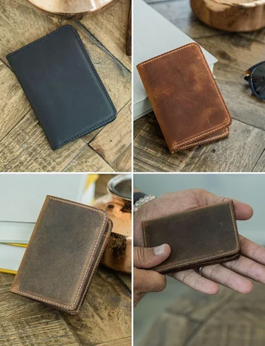 Vista 25 de Handcrafted Genuine Leather Wallets, Minimalist Cardholders, and Passport Covers, Handmade Gift