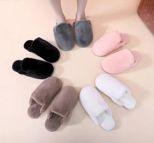 Vista 8 de Pantuflas de espuma viscoelástica para mujer, peludas, peludas, para exteriores, interiores, cálidas, acogedoras, suaves, planas, cómodas