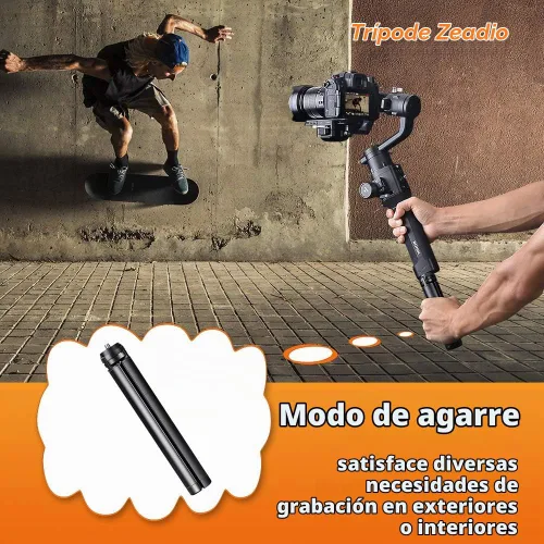 Vista 4 de Zeadio Trípode Mini de Metal, Trípode de Escritorio de Mesa con Tornillo de 1/4 Pulgada para Smooth 4, Crane Plus, Crane 2, Osmo Mobile, Ronin-S