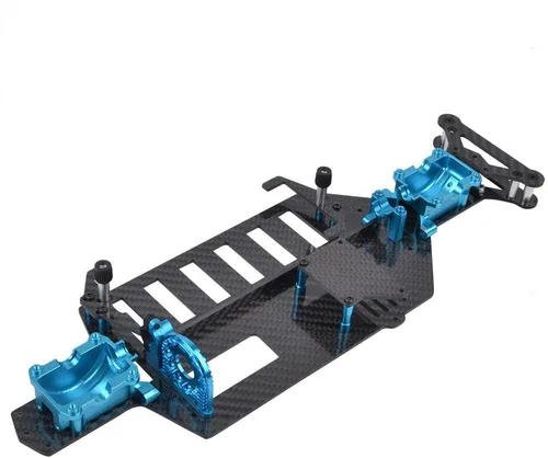 Vista 4 de Caja de cubierta inferior de carbono para Tamiya TT-02 TT-02RS TT-02FT Actualizaciones de chasis